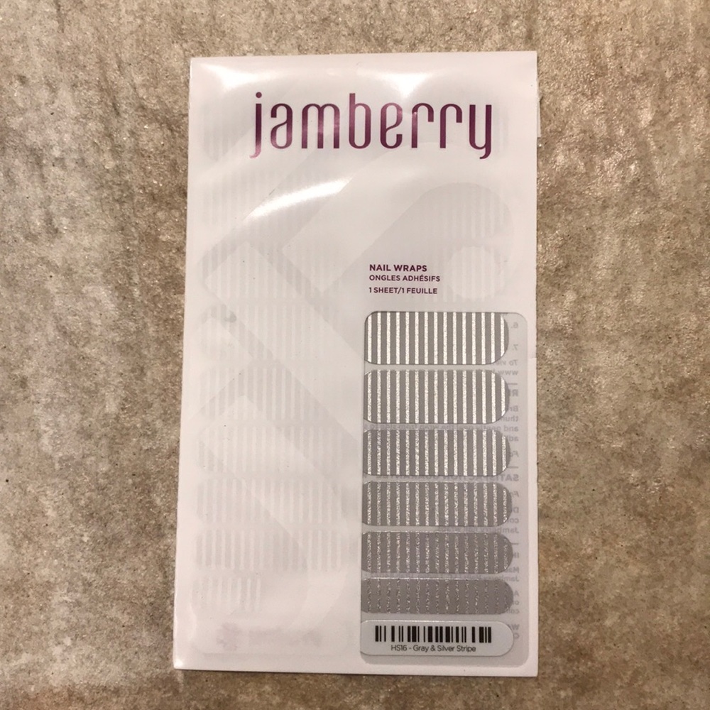 Jamberry Gray and Silver Stripe